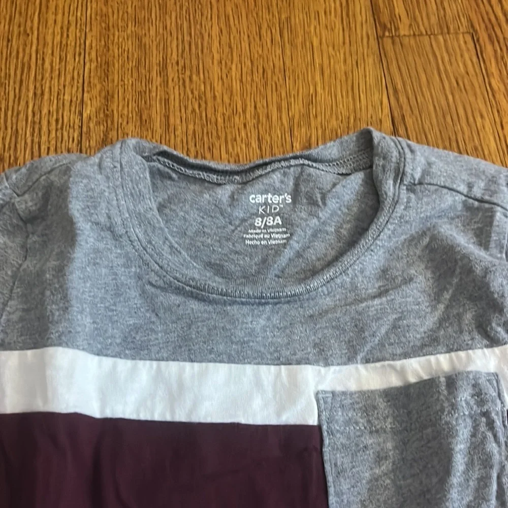 Carter’s Boy’s Grey Striped Long Sleeve Size 8/8A